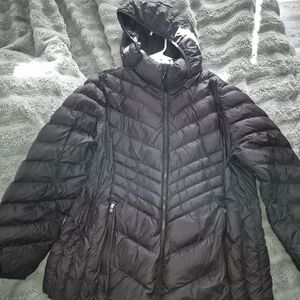 London Fog Women's Black Hooded Puffer Jacket